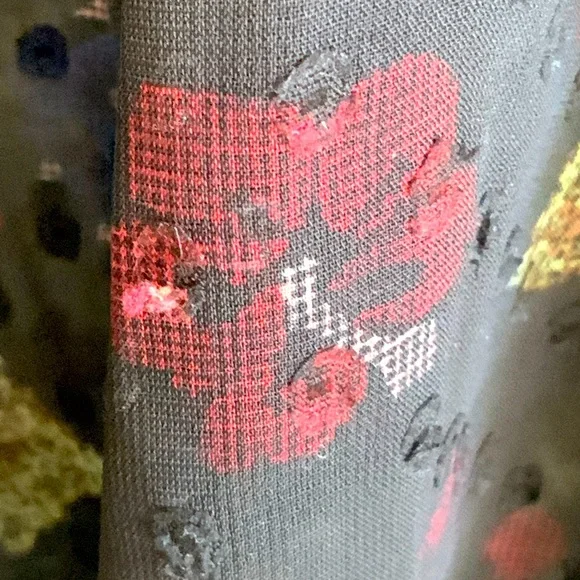 Lucky Brand Sheer Top With Tie Front - Picture 9 of 9